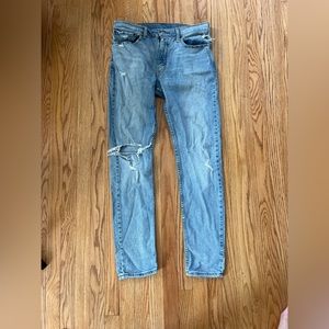 Levi's Jeans Men 34x34 Light Blue Distressed Denim